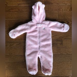 Carter’s Hooded Pink Sherpa Bunting- baby size 9M